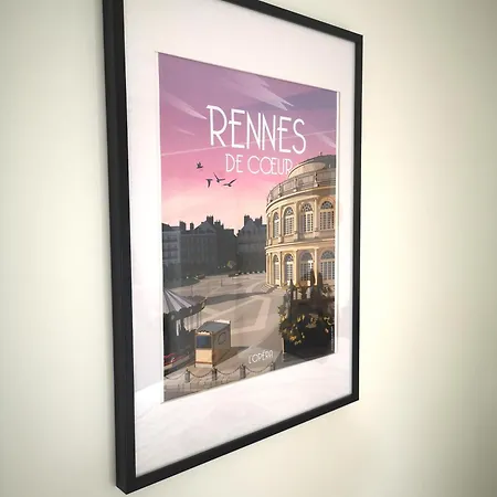 Terrasse, Vue Sur Jardin Arbore Et Place De Parking Rennes Exterior foto